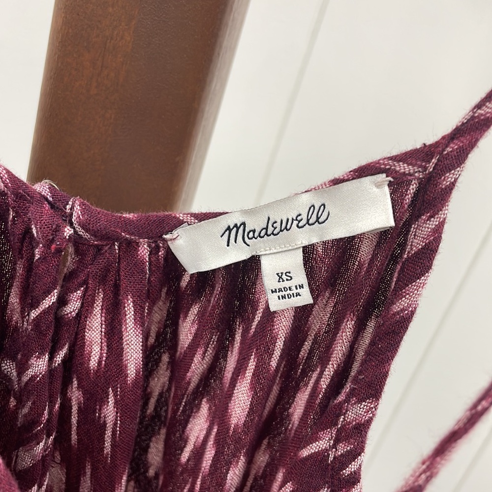 Madewell Purple Tie Strap Ikat Print Shift Dress - Picture 3 of 6